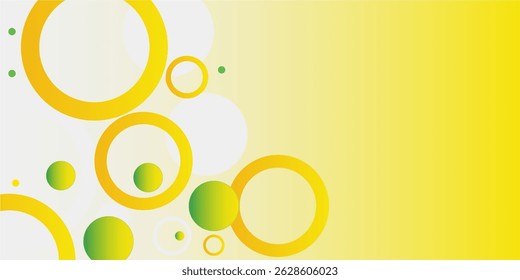 yellow and green circle banner background. Vector abstract graphic design banner pattern background template.