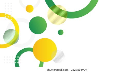 fundo de banner amarelo e verde círculo. Modelo de plano de fundo de padrão de banner de design gráfico abstrato vetorial.