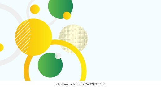Fondo de Anuncio de círculo amarillo y verde. Plantilla de fondo de patrón de Anuncio de Diseño gráfico abstracto de Vector.