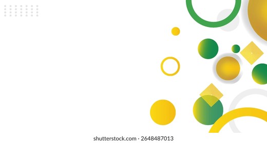 yellow and green circle banner background. Vector abstract graphic design banner pattern background template.