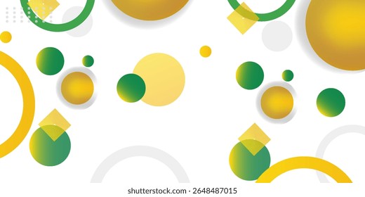 Fondo de Anuncio de círculo amarillo y verde. Plantilla de fondo de patrón de Anuncio de Diseño gráfico abstracto de Vector.