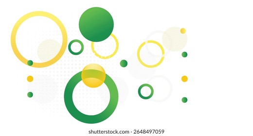 gelber und grüner Kreis Banner Hintergrund. Hintergrundvorlage für abstrakte Vektorgrafik-Designbanner-Muster.