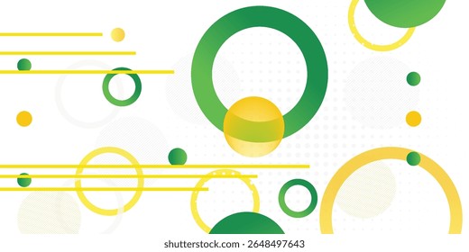 gelber und grüner Kreis Banner Hintergrund. Hintergrundvorlage für abstrakte Vektorgrafik-Designbanner-Muster.