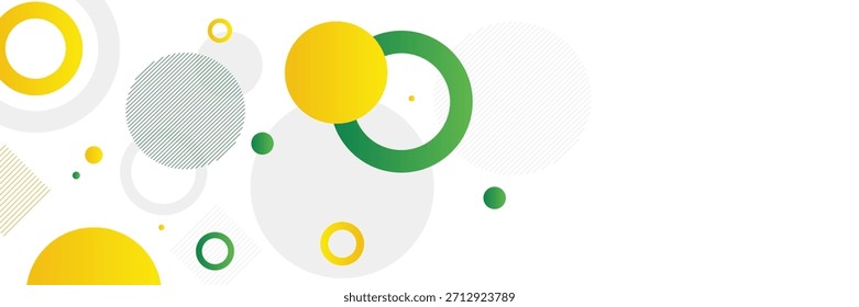 yellow and green circle banner background. Vector abstract graphic design banner pattern background template.