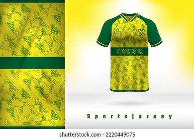 Yellow and green color combination sports jersey template design