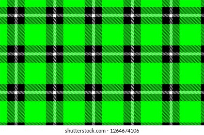Yellow Green color themed plaid SCOTTISH TARTAN Checkered Fabric Pattern background.
