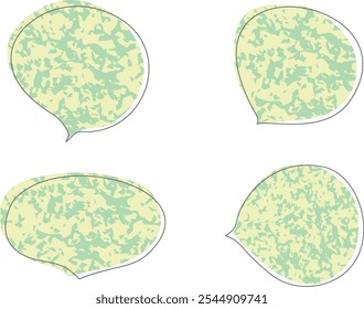 yellow green colorful pattern abstract speech bubbles set vector