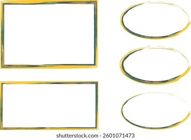 yellow green colorful sketchy abstract frames