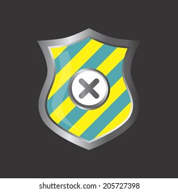 yellow green cross shield art