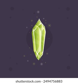 Yellow Green Crystal Gem Magic Esoteric Game Icon Isolated Vector Design