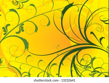 yellow and green  design ornament