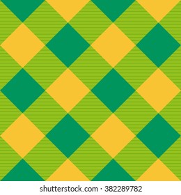 Yellow Green Diamond Chessboard Background Vector Illustration