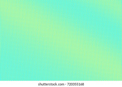 Yellow and green dotted halftone vector background. Diagonal halftone gradient. Bright turquoise halftone banner template. Vivid neon dotted pattern. Abstract dotted backdrop. Pop art surface design