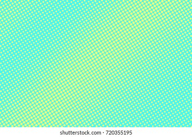 Yellow and green dotted halftone vector background. Grungy halftone gradient. Bright turquoise halftone banner template. Vivid neon dotted pattern. Abstract dotted backdrop. Pop art surface design