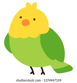 Yellow And Green Flat Parakeet