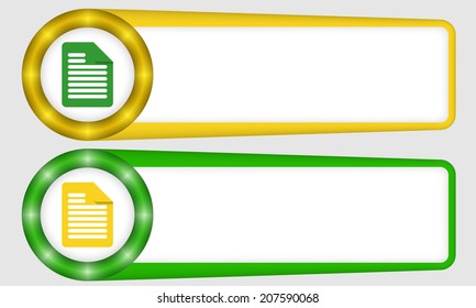 yellow and green frames for any text with document