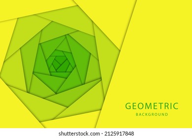 Yellow and Green geometric background. Vector illustration. 