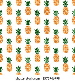 yellow green geometric pineapple seamless pattern