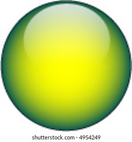 gelber grüner Glasknopf
