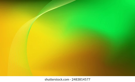 Yellow green gradient mesh abstract background decorated with green yellow  blended lines nice for wallpaper or banner