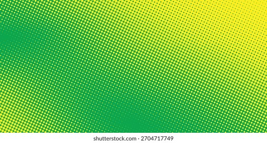 Yellow green halftone dots gradient pattern background texture.