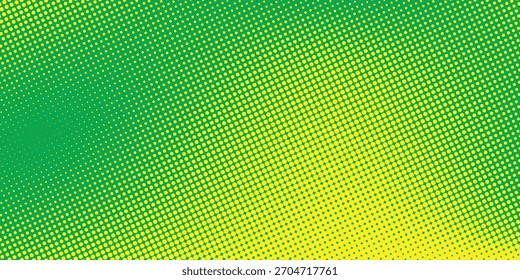 Yellow green halftone dots gradient pattern background texture.