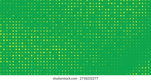 A textura de plano de fundo do padrão de gradiente dos pontos de meio-tom verde-amarelo.

