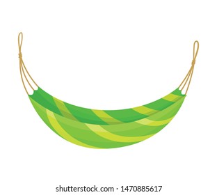 Yellow Green Hammock. Vector illustration on white background.