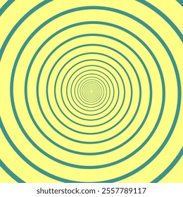 Yellow and green hypnotic optical Illusion spiral background.