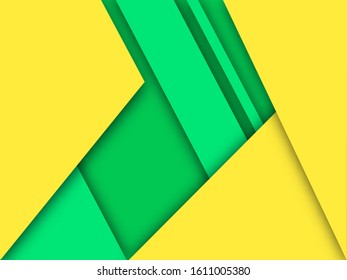 Fundo de design de material amarelo e verde.