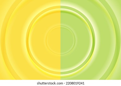 Fondo abstracto amarillo y verde mínimo con círculos brillantes. Diseño vectorial de geometría moderna