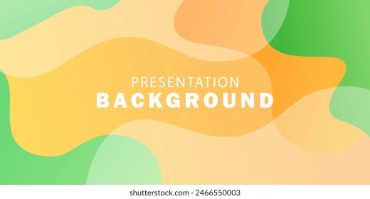 Fondo simple abstracto del Vector verde y naranja amarillo con las Formas de la onda y del líquido. Plantilla de fondo de presentación