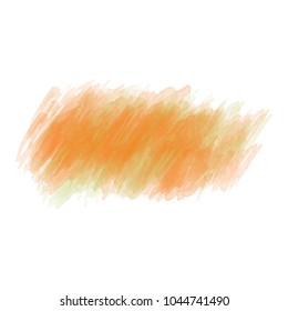 Yellow, green and orange watercolor painted vector stain isolated on white background, vector eps10