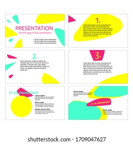 Yellow, Green And Pinkish Coloured Modern Abstract Unique Template For Online Course, Presentation, Poster, Booklet, Slide, Website, Infographic. Make Memorable Impression With Top Vector Illustration