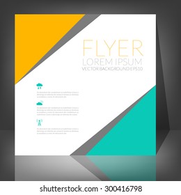 Yellow and green poster background triangle on white space for text and message modern artwork design