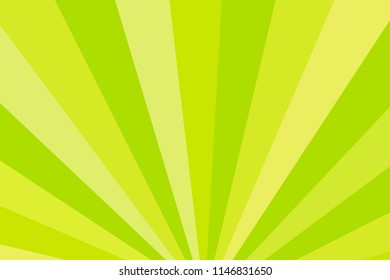 Yellow and green rays. Radial rays abstract background. Colorful background for your design. Vector illustration.