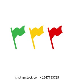 yellow green red flag vector icon in flat design style