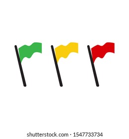 yellow green red flag vector icon in flat design style