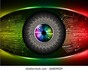 yellow green red Light Abstract Technology background for computer graphic website internet and business. circuit. illustration.digital.infographics. binary code. zero one. eye