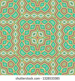  Yellow - green seamless  mosaic vector ornament, oriental style