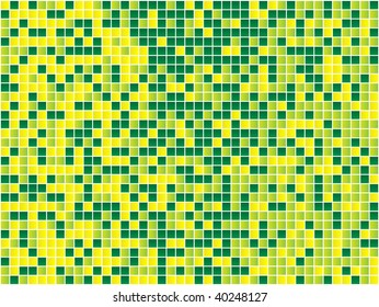 Yellow and Green Seamless Mosaic. Vector Image