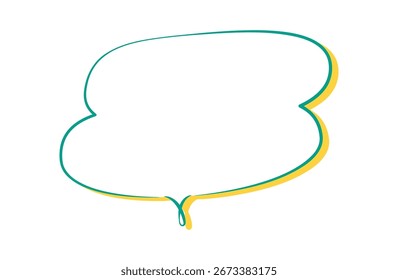 balão de fala amarelo e verde