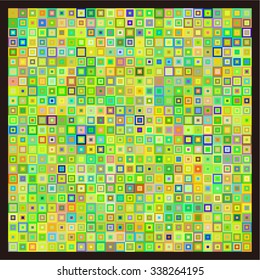Yellow and green square pattern background. Simplistic mosaic and minimalist abstract vector wallpaper.