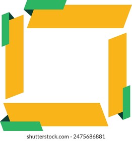 Yellow and green square suitable for abstract backgrounds, designs, or digital art projects on a black background with vibrant colors.