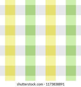 Yellow and Green Tablecloth Seamless Pattern. Two Color Gingham Design 
