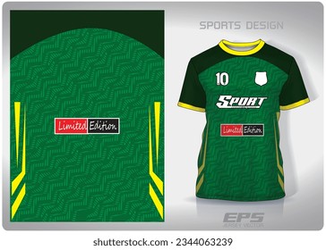 diseño de patrón de textil verde amarillo, ilustración, fondo textil para camiseta deportiva, camiseta camiseta de fútbol burlón para club de fútbol. vista frontal coherente