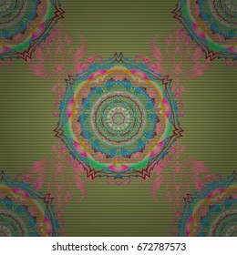 Yellow and green texture. Seamless vector background. Graphic modern pattern. Abstract pattern in Arabian style.