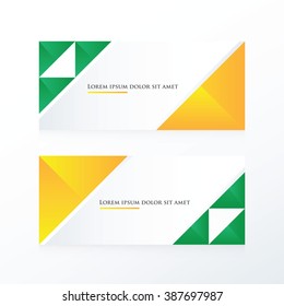 Yellow green triangle banner