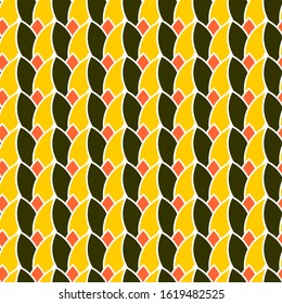 yellow green tulip seamless pattern