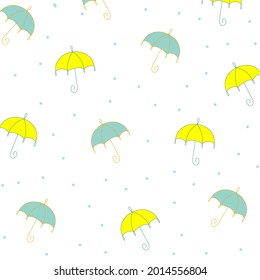 Yellow and green umbrellas - vector image